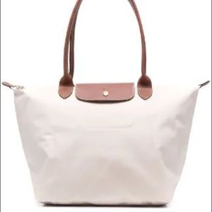 White longchamp Le Pliage shoulder bag, small